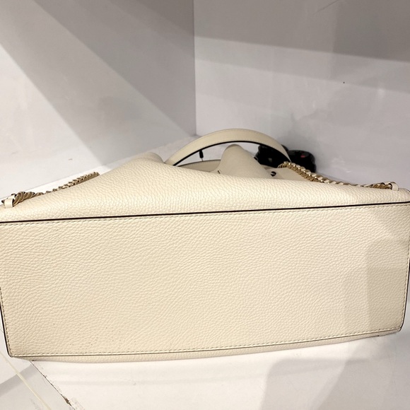 Michael Kors Mina Large Chain Shoulder Bag Tote Light Cream - Picture 10 of 11